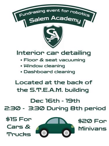 Robotics Interior Car Detailing Fundraiser